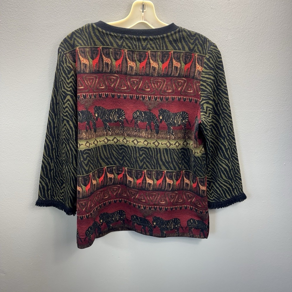 Stonebridge Petite Medium Animal Print Long Sleeve Top - Picture 5 of 11